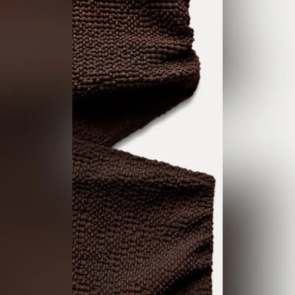 NWT ZARA TEXTURED CUT OUT DRESS - Picture 10 of 11